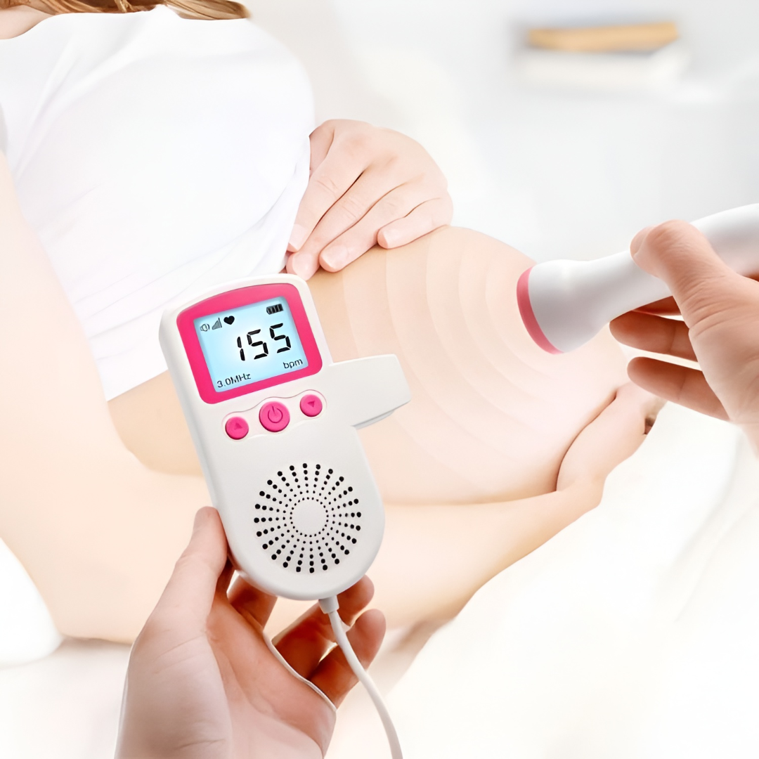 Baby Heartbeat Monitor - Backlit LCD Screen | Pregnancy Heartbeat Monitor | Real-Time Audio Output | Fetal Heart Rate Monitoring at Home