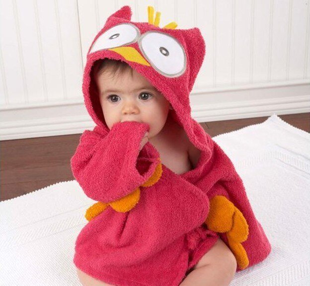 Accappatoio Neonato in Cotone con Cappuccio Animale